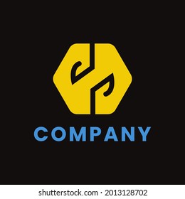 JP logo design vector illustration