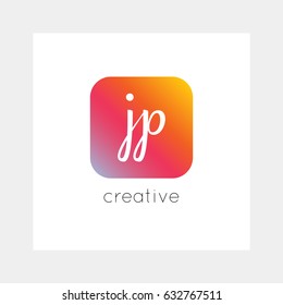 JP logo, vector. Useful as branding, app icon, alphabet combination, clip-art.