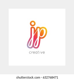 JP logo, vector. Useful as branding, app icon, alphabet combination, clip-art.