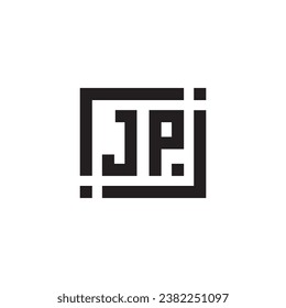 JP minimalist geometric symbol logo in high quality professional design that will print well across any print media