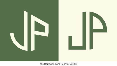 JP modern initial letter logo design vector bundle. It will be suitable for which company or brand name start those initial.