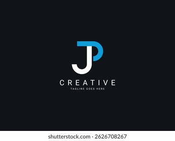 jp modern letter logo design
