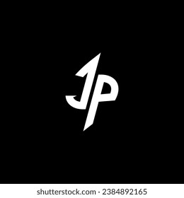 JP monogram esport logo design with cool shape concept in vector