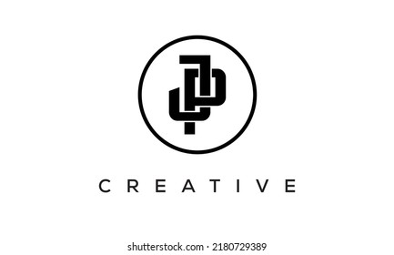 JP monogram. initial letters JP eye-catching Typographic logo design with circle, very creative stylish lettering logo icon for your business and company