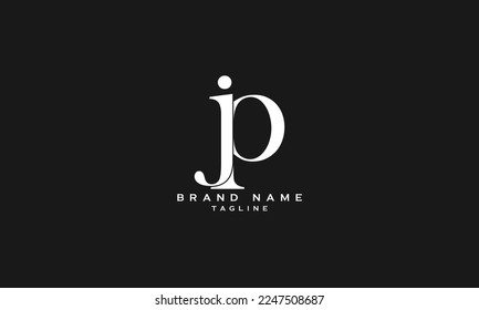 JP, PJ, Abstract initial monogram letter alphabet logo design