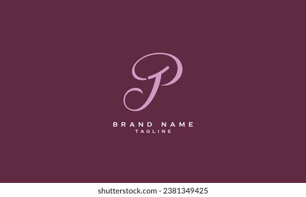 JP, PJ, Abstract initial monogram letter alphabet logo design