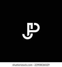 Diseño de letras abstractas JP o PJ y logotipo de ilustraciones de colores diferentes. Diseño de iconos impresionantes o diseño de monogramas.