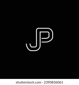Diseño de letras abstractas JP o PJ y logotipo de ilustraciones de colores diferentes. Diseño de iconos impresionantes o diseño de monogramas.