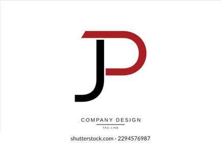Monograma del logotipo de las letras abstractas JP, PJ