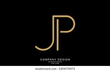 JP, PJ, Monogramm für abstrakte Buchstaben des Logos