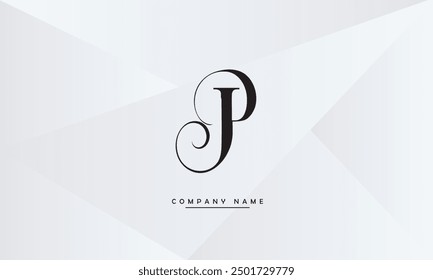 JP, PJ Letras Abstractas Logo Monograma