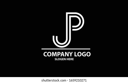 JP PJ abstract vector logo monogram template