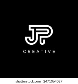 JP PJ Alphabet Letter logo design. Initial Vector symbol.