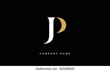 JP, PJ Alphabets Letters Logo Monogram