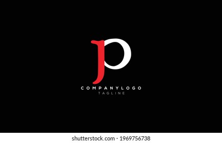JP PJ J AND P Abstract initial monogram letter alphabet logo design
