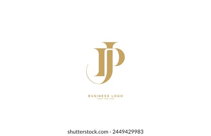 JP, PJ, J, P, Abstrakte Buchstaben Logo Monogramm