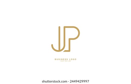 JP, PJ, J, P, Letras Abstractas Logo Monograma