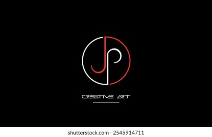 JP, PJ, J, P abstract letters logo monogram