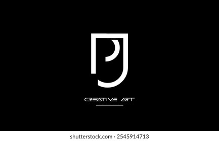 JP, PJ, J, P abstract letters logo monogram