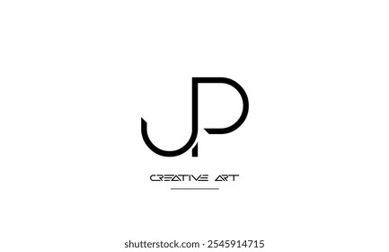 JP, PJ, J, P abstract letters logo monogram