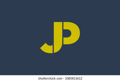 JP PJ Letter Initial Logo Design Template