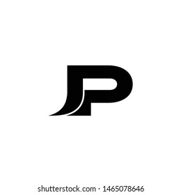 JP simple logo icon design vector