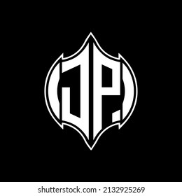 JP Diseño único de logotipo de letras vectoriales plana plana y abstracta con iniciales geométricas abstractas únicas.