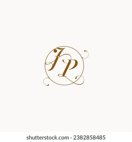 Símbolo único del logo de la boda de JP de tu matrimonio y puedes usarlo en tu puesto de boda