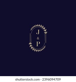 Logotipo inicial de boda JP en un diseño profesional de alta calidad que se imprimirá en cualquier medio impreso