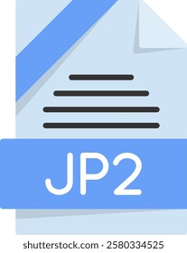 JP2 Flat Style Icon Design