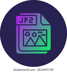 JP2 Glyph Circle Gradient Icon