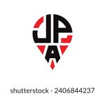JPA letter location shape logo design