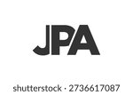 JPA logo design template with strong and modern bold text. Initial based vector logotype featuring simple and minimal typography. Trendy company identity ideal for businesses brand presence.