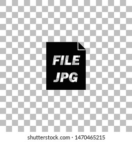 JPEG. Black flat icon on a transparent background. Pictogram for your project