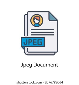 Jpeg Document vector fill outline Icon Design illustration. Web And Mobile Application Symbol on White background EPS 10 File
