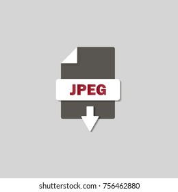 JPEG download icon on background. JPEG button.