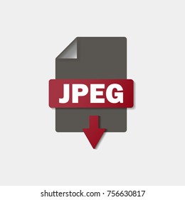 JPEG download icon on background. JPEG button.