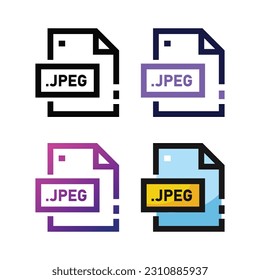 Diseño de icono de archivo JPEG en cuatro colores de variación