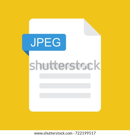 JPEG file icon. JPEG document type. Flat design graphic illustration. Vector JPEG icon