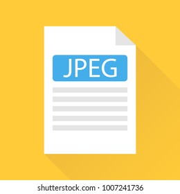 Jpeg file, jpeg file icon. Flat design, vector illustration, vector.