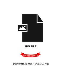 JPEG file icon in trendy flat style, file icon, document icon 