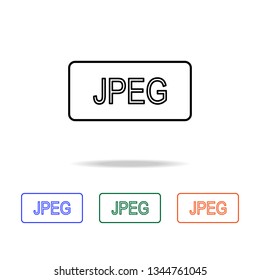 jpeg format icon. Elements of simple web icon in multi color. Premium quality graphic design icon. Simple icon for websites, web design, mobile app, info graphics