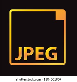 Jpeg  Format Icon Vector In Gold Style Design