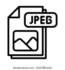 Jpeg Icon Lineal Style Vector Illustration