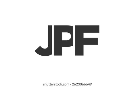 JPF logo design template with strong and modern bold text. Initial based vector logotype featuring simple and minimal typography. Trendy company identity ideal for businesses brand presence.