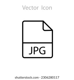 JPG-Dokumentsymbol Vektorgrafik-Symbol auf weißem Hintergrund.eps