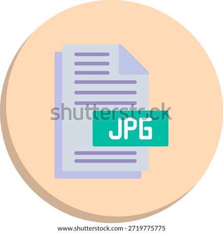 Jpg File Flat Circle Style Icon