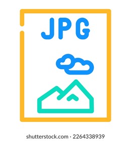 jpg Dateiformat Dokument Farbe Symbol Vektorgrafik. jpg-Dateiformat-Dokumentzeichen. einzelne Symbolillustration