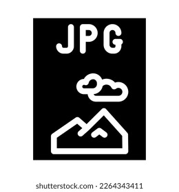 jpg Dateiformat Dokument Glyphsymbol Vektorgrafik. jpg-Dateiformat-Dokumentzeichen. einzelne Symbolillustration