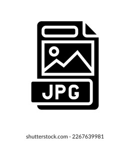 jpg Dateiformat Dokument Glyphsymbol Vektorgrafik. jpg-Dateiformat-Dokumentzeichen. einzelne Symbolillustration